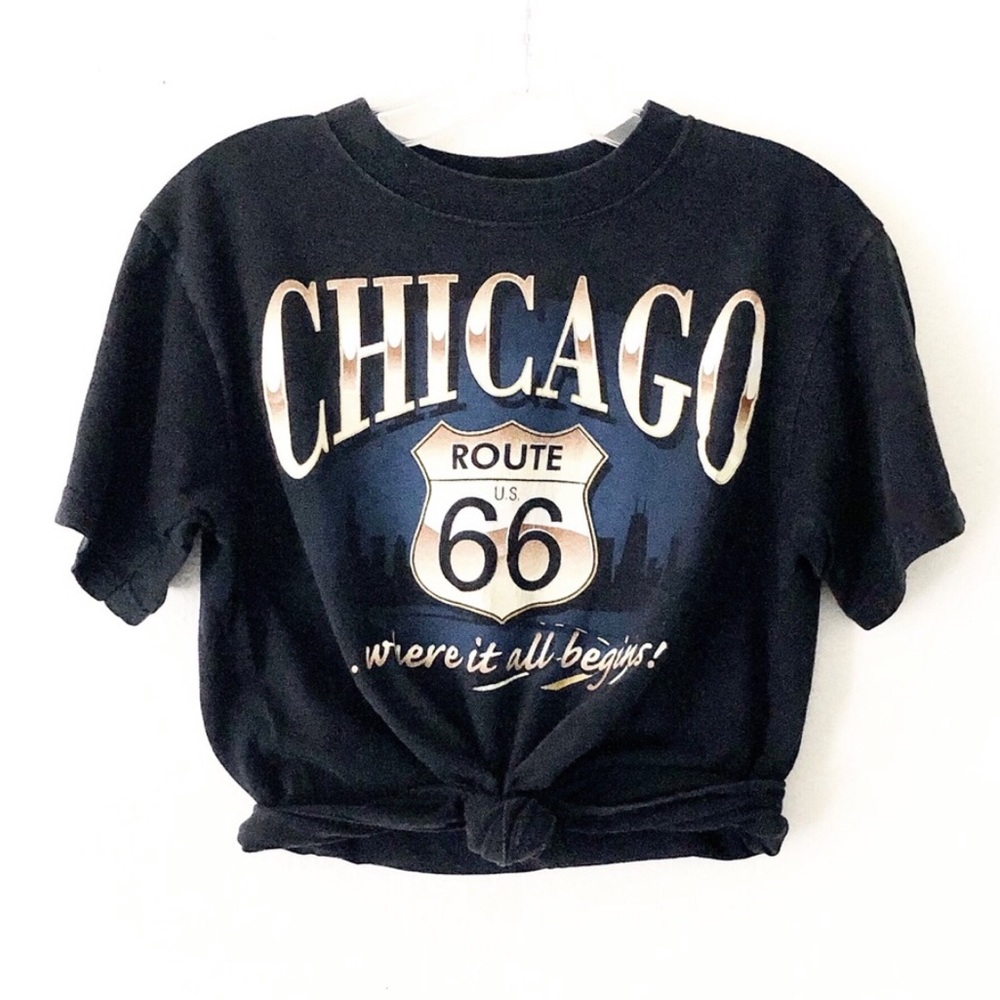 VINTAGE 90s Chicago Route 66 oversized graphic tee